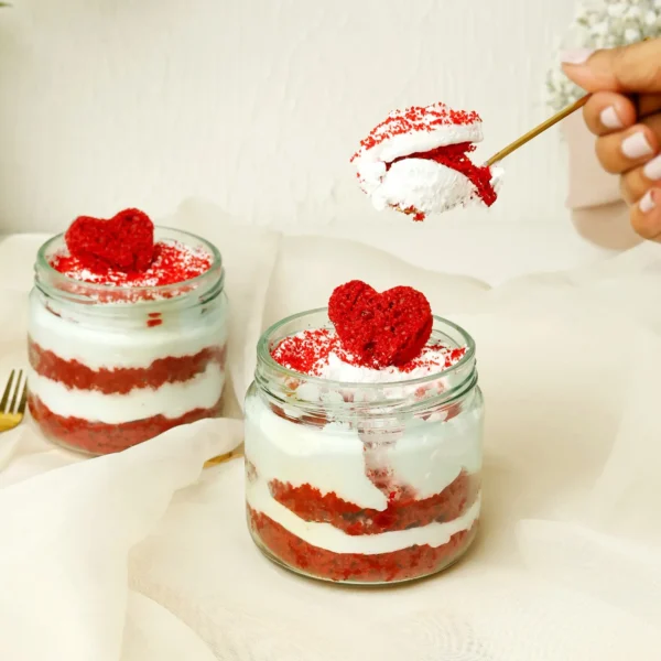 Heart Red Velvet Cake Jar Set of 2 - Image 3