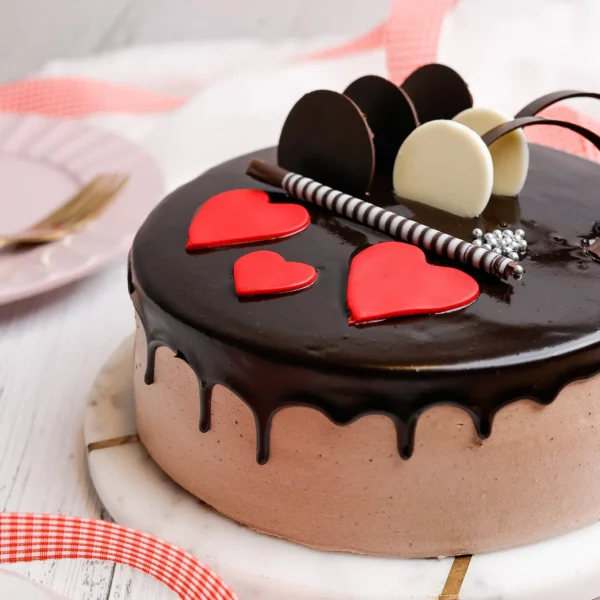Red Hearts Chocolate Cake - Image 2