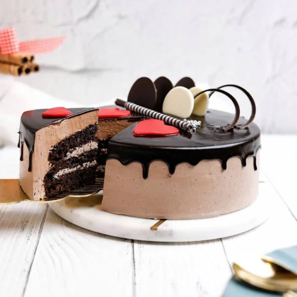 Red Hearts Chocolate Cake - Image 3